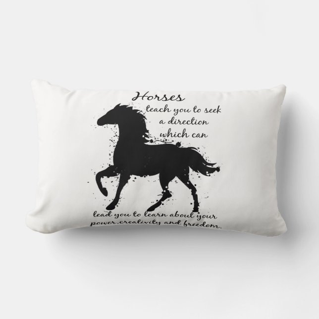 Coussin Rectangle Cheval Totem Animal Spirit Guide Sagesse ou Consei (Recto)