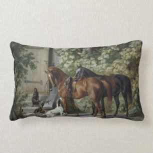 Coussin Rectangle Chevaux à la Porche (par Albrecht Adam)