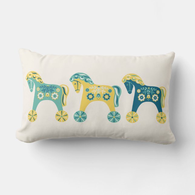 Coussin Rectangle Chevaux suédois de jouet (Recto)