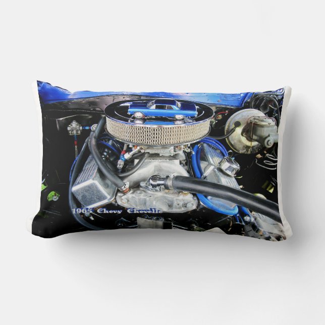 Coussin Rectangle Chevelle bleu 1965 (Recto)