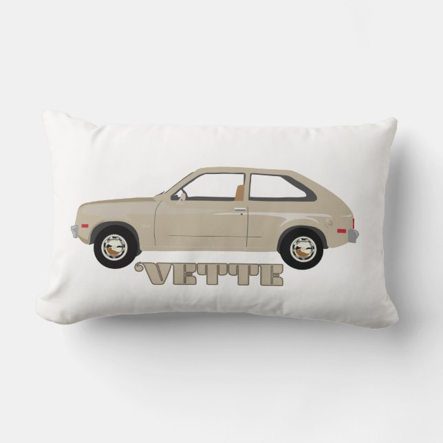 Coussin Rectangle Chevrolet Chevette Vette rétro voiture classique b (Recto)