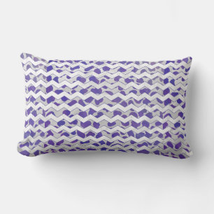 Coussin Rectangle Chevron Dalmatien violet et blanc