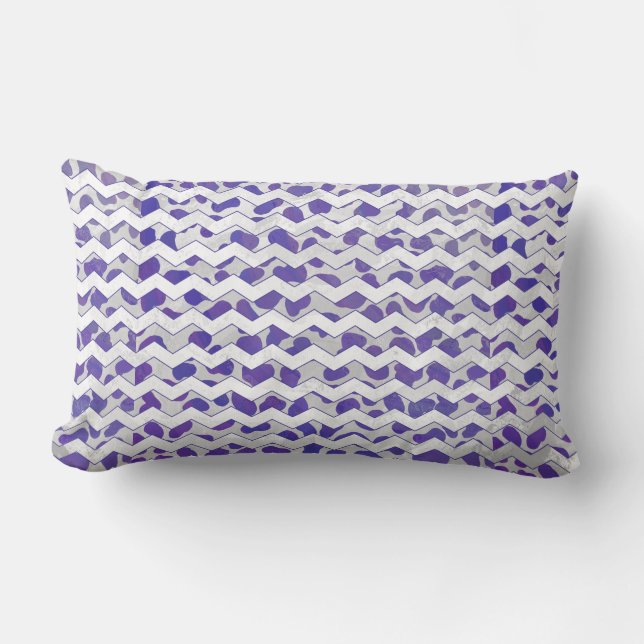 Coussin Rectangle Chevron Dalmatien violet et blanc (Recto)