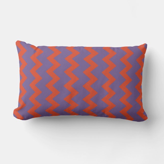 Coussin Rectangle Chevron zigzag pâle naturel rouge clair violet cla (Recto)