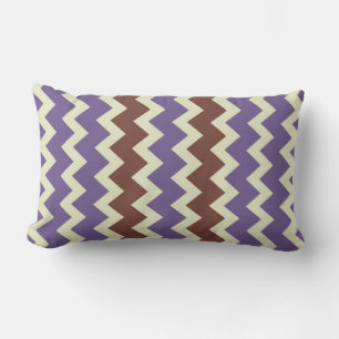 Coussin Rectangle Chevron zigzag vert pâle violet brun clair