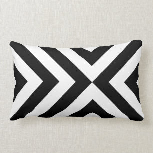 Coussin Rectangle Chevrons noirs et blancs