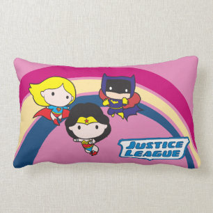 Coussin Rectangle Chibi Justice League Rainbow