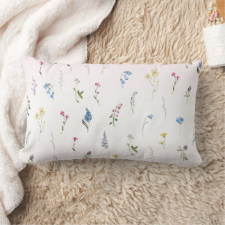 Coussin Rectangle Chic Ditsy Fleur sauvage rose pâle