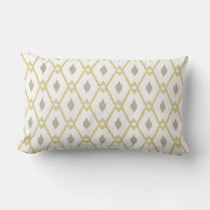 Coussin Rectangle Chic jaune taupe ikat diamant motif