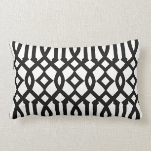 Coussin Rectangle Chic moderne Motif Trellis noir et blanc