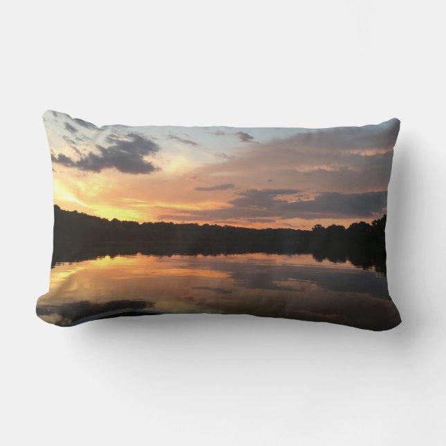 Coussin Rectangle chic nautique COUCHER DE SOLEIL SUR LE LAC TENNESS (Recto)