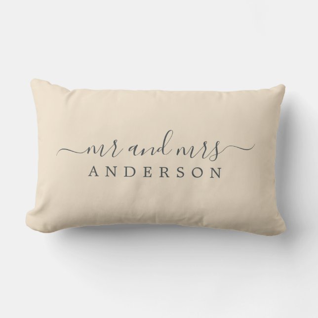 Coussin Rectangle Chic Newlysée M. Mme Ivory Monogram (Recto)