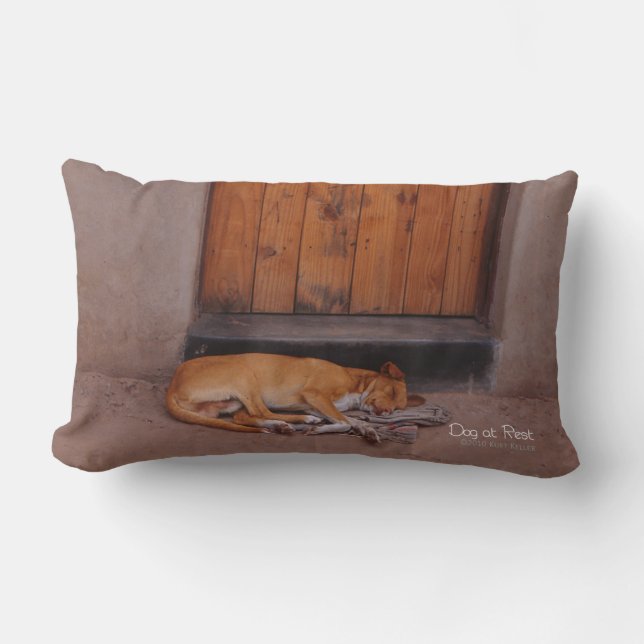 Coussin Rectangle Chien au repos (Recto)