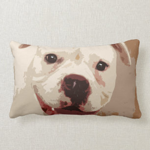 Coussin Rectangle chien blanc de boxeur