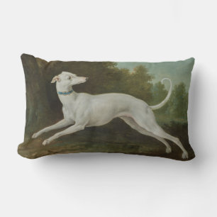 Coussin Rectangle Chien blanc gris (par Jean-Baptiste Oudry)