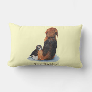 Coussin Rectangle chien de caresse de maman de chiot mignon de