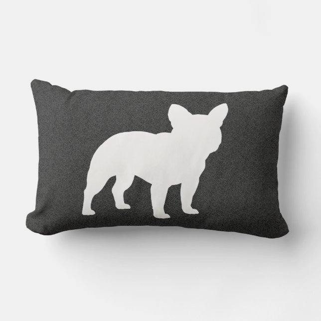 Coussin Rectangle Chien de Frenchie de silhouette de bouledogue (Recto)