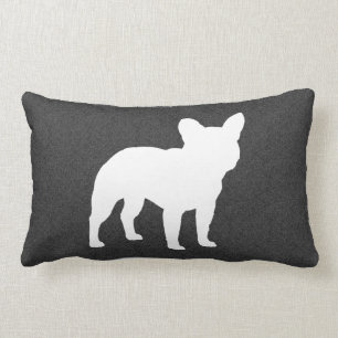 Coussin Rectangle Chien de Frenchie de silhouette de bouledogue