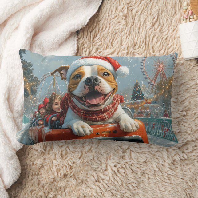 Coussin Rectangle Chien de Noël American Staffordshire (Couverture)