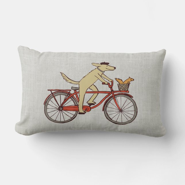 Coussin Rectangle Chien de recyclage avec l'ami d'écureuil - art (Recto)