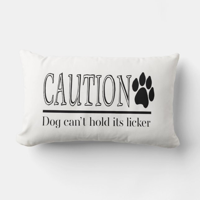 Coussin Rectangle Chien ne peut pas tenir son licker (Recto)