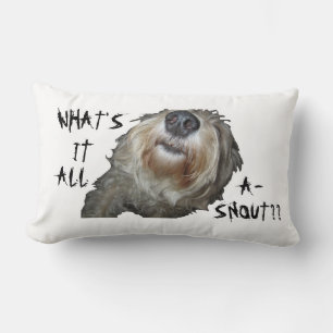 Coussin Rectangle Chien "QU'EST-CE QUE C'EST QUE DE LA NEIGE ? ?" Co