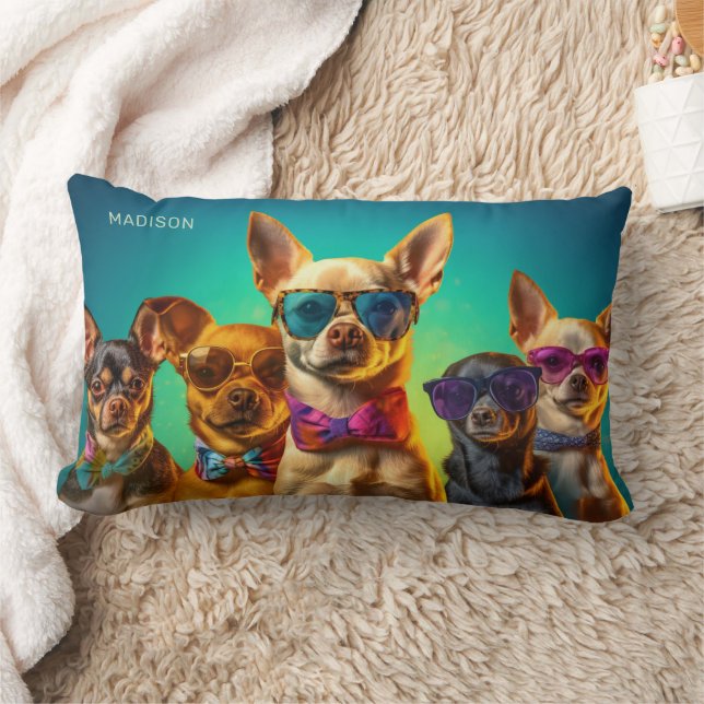 Coussin Rectangle Chiens Cool de nom personnalisé (Couverture)