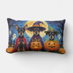 Coussin Rectangle Chiens d'Affenpinscher Citrouille Halloween Funny