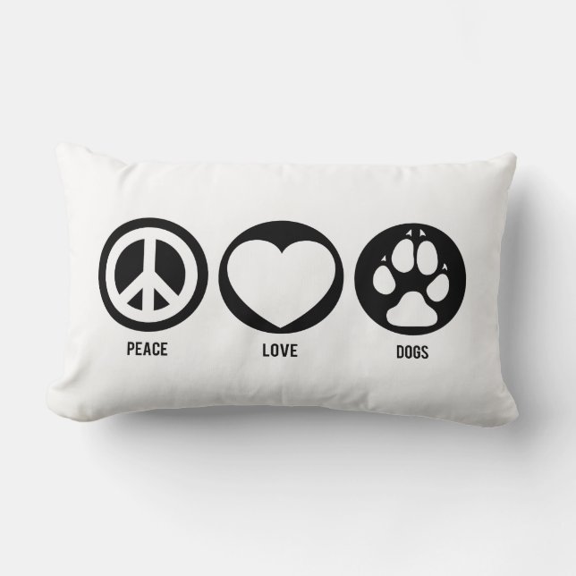 Coussin Rectangle Chiens d'amour pour la paix (Recto)