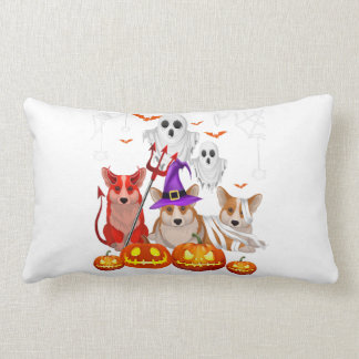 Coussin Rectangle Chiens de Corgi mignonne sorcière maman démon Sata