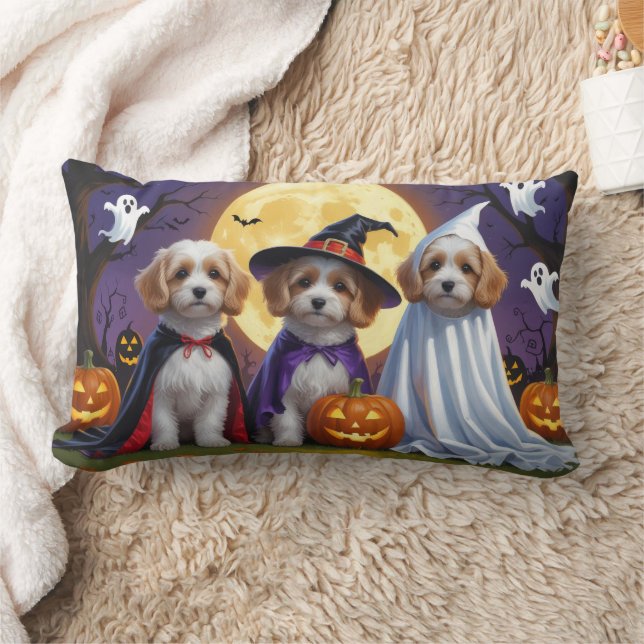 Coussin Rectangle Chiens de Coton De Tulear Citrouille Halloween Fun (Couverture)