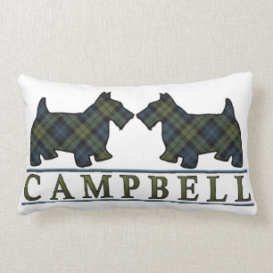 Coussin Rectangle Chiens de Scottie de tartan de Campbell d'écossais
