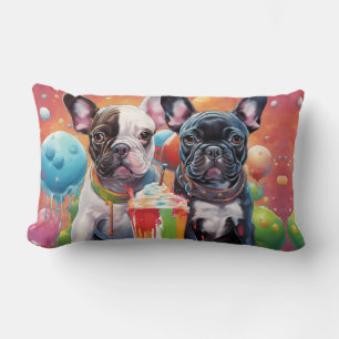 Coussin Rectangle Chiens de taureau français, Milkshake