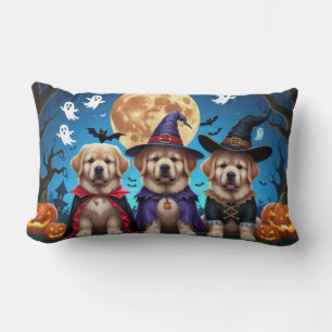 Coussin Rectangle Chiens de Terre-Neuve Citrouille Halloween Funny