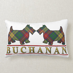Coussin Rectangle Chiens écossais de Scottie de tartan de Buchanan