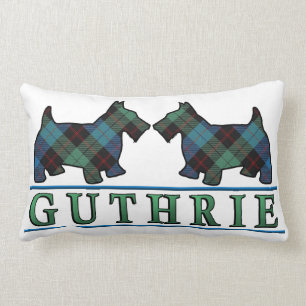 Coussin Rectangle Chiens écossais de Scottie de tartan de Guthrie de