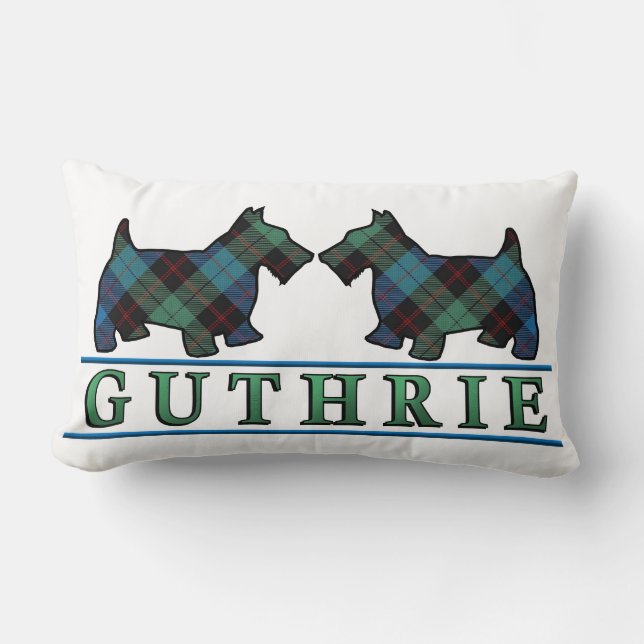 Coussin Rectangle Chiens écossais de Scottie de tartan de Guthrie de (Recto)