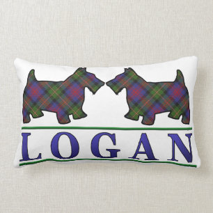 Coussin Rectangle Chiens écossais de Scottie de tartan de Logan de