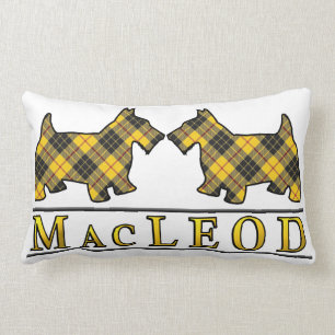 Coussin Rectangle Chiens écossais de Scottie de tartan de MacLeod d