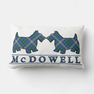 Coussin Rectangle Chiens écossais du Clan McDowell Tartan