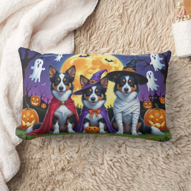 Coussin Rectangle Chiens Kelpies Australiens Citrouille Halloween Dr (Couverture)