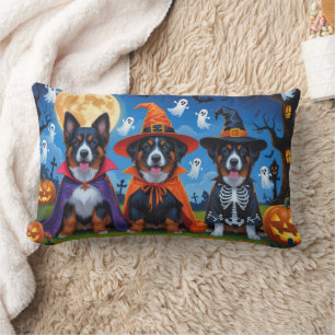 Coussin Rectangle Chiens Malinois belges Citrouille Halloween Funny