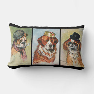 Coussin Rectangle Chiens, triptyque de dessin animé