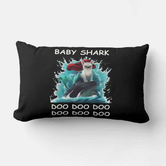 Coussin Rectangle Chiffre de taureau français | Baby Shark Doo Doo D (Recto)