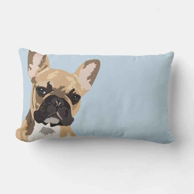 Coussin Rectangle Chiffre de taureau français | Cute Frenchie double (Recto)