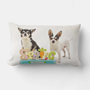 Coussin Rectangle Chihuahua du printemps
