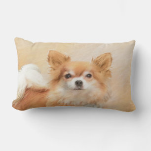 Coussin Rectangle Chihuahua Peinture de Chien à long Haired Art orig