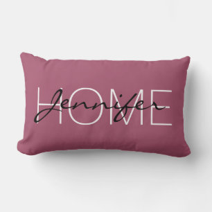 Coussin Rectangle Chine rose couleur maison monogramme