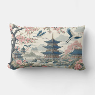 Coussin Rectangle chinoiserie pittoresque