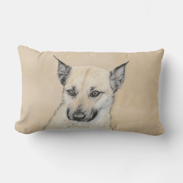 Coussin Rectangle Chinook (Oreilles Pointées) Peinture - Art Chien o (Recto)